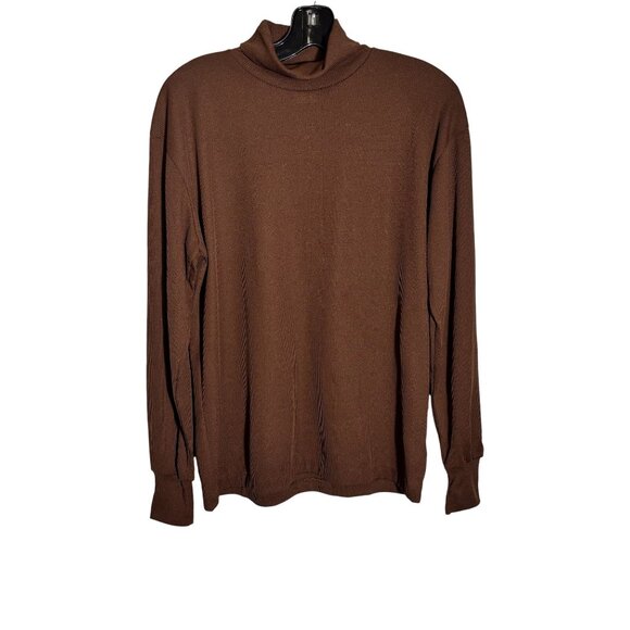 Jantzen Sweaters - Vintage 70's Jantzen Chocolate Brown Ribbed Long Sleeve Turtleneck Top Medium